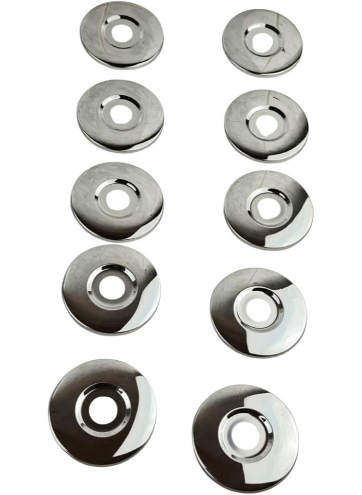 10Pcs Stainless Steel Metal Washers Set, Round Decorative Washers, Plumbing Fittings and Faucets, Modern Style Faucet Washers - Faucet Washers (Chrome Nickel) - Image 1